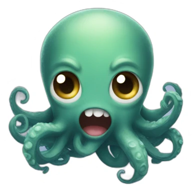 a cute kraken cute face lost sticker