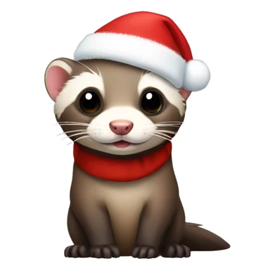 Ferret with Christmas hat on sticker