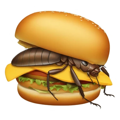 Cockroach on a hamburger named joe sticker