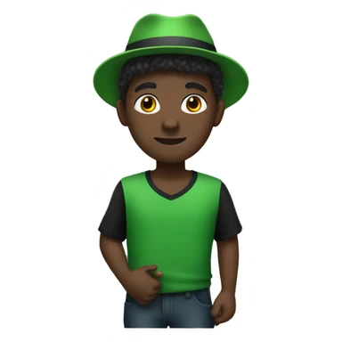african guy with a green hat and a black shirt sticker