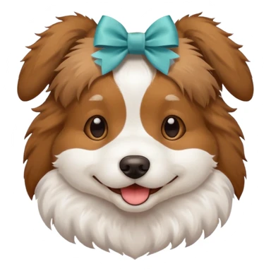 dog with head ribbon sticker