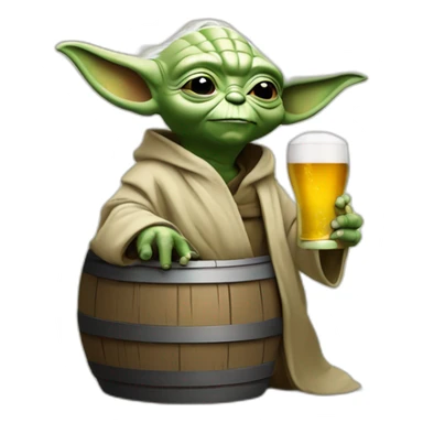 Yoda qui bois une bière sticker