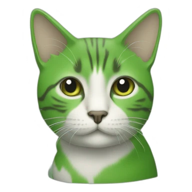 Un chat vert sticker