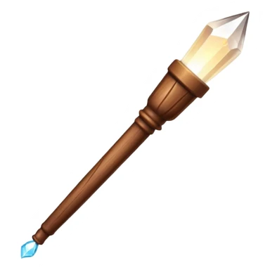 Wand – Wooden stick with glowing tip, sparkles of magic around it sticker