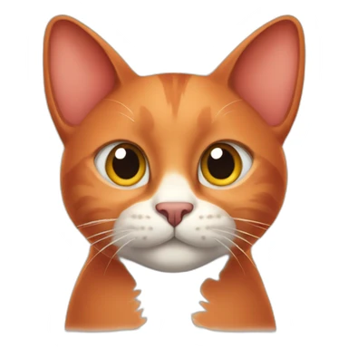Red cat oriental with big ears and big nose sticker