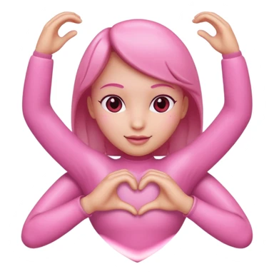 heart pink with hands and arms sticker