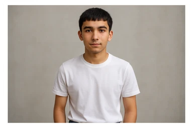 16 17 yoshli uzbek bolasini tasvirlab ber hech qanday milliy kiyimlarsiz sticker