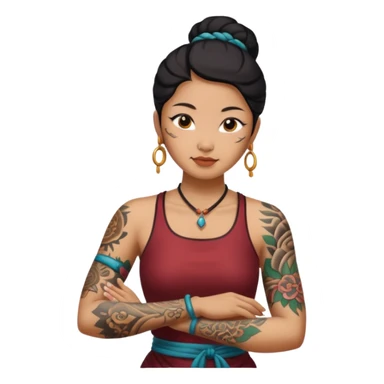 ancient chinese woman with tatooed sticker