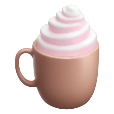 Aesthetic hot chocolate in light pink cup marshmallow  sticker