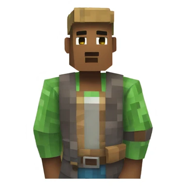 Minecraft villager with a pin sticker