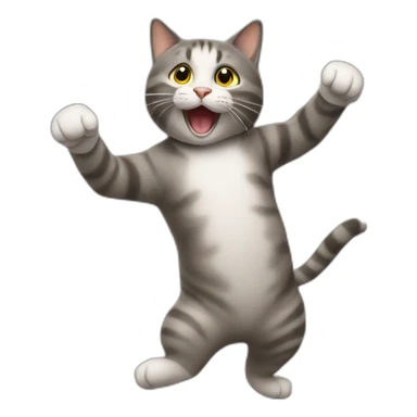 Un chat qui danse sur un autre chat sticker