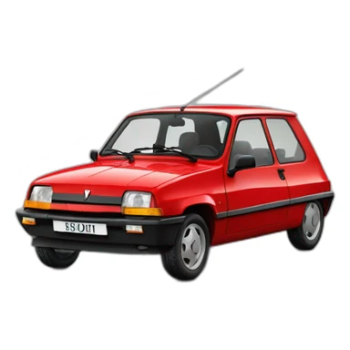 Renault super 5 rouge sticker