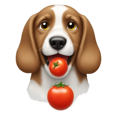 Dog eating tomatos sticker