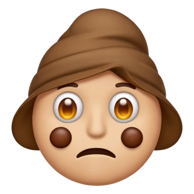 Man with a poop emoji for a head sticker