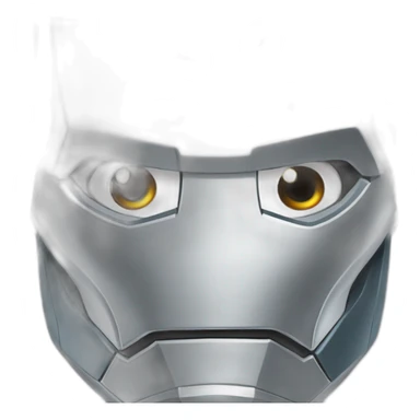 up shot of silver iron man  sticker