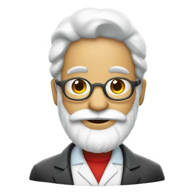 male scientist ith santa hat and beard sticker