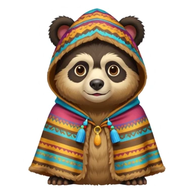 Spectacled bear with a chullo and poncho sticker