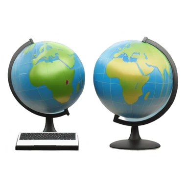 imac and globe with meridians sticker