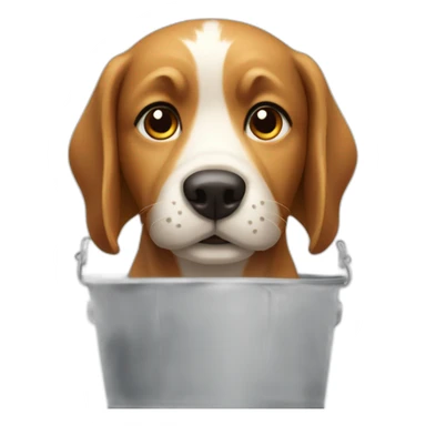 Dog with bucket  sticker