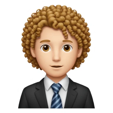 curly hair with tie sticker