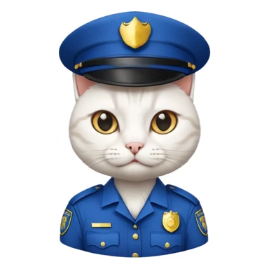 white cat police sticker