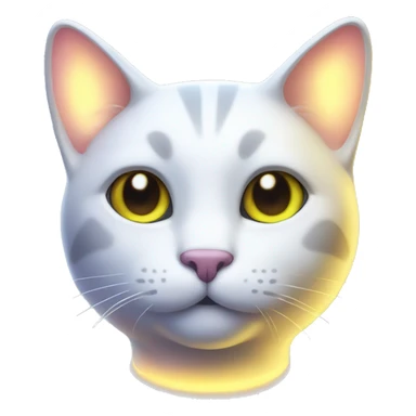 cat with glowing iridescent ears sticker