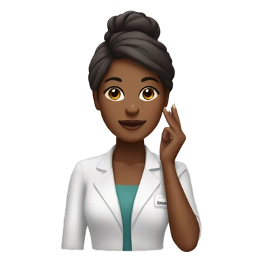 Medium brown skin Esthetician giving facial  sticker