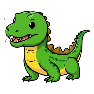 A fierce komodo dragon with detailed scales and flicking tongue sticker