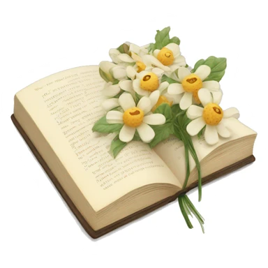 book with neutral flowers sticker