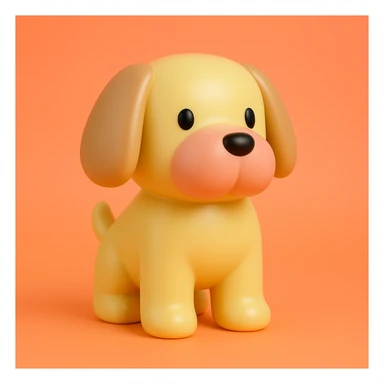               Transform {subject} into a soft vinyl figure with a smooth, glossy surface. The material should look slightly rubbery and tactile, with minimalistic curves and a matte-gloss hybrid finish. Use pastel or soft solid colors. The surface is seamless, with no visible textures or roughness. Studio lighting, vibrant background, clean, playful, designer toy aesthetic. {subject} = dog sticker
