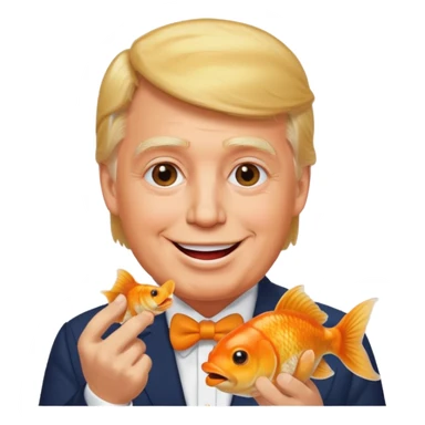 trump eating goldfish crackers sticker