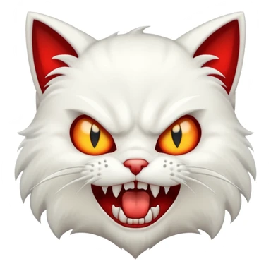 Vampire  cartoon cat with an angry expression sticker