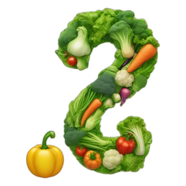 A QUESTION MARK MADE OF VEGETABLE sticker