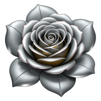gray metal chrome rose, without green leaves, just flower sticker