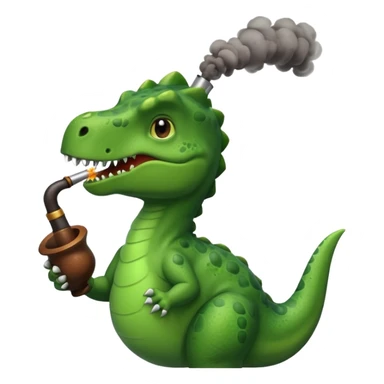 dinosaur smoking a pipe sticker