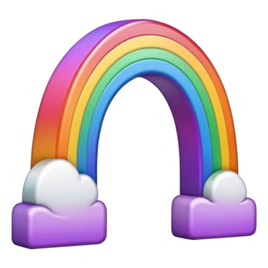 arco iris branco e roxa sticker