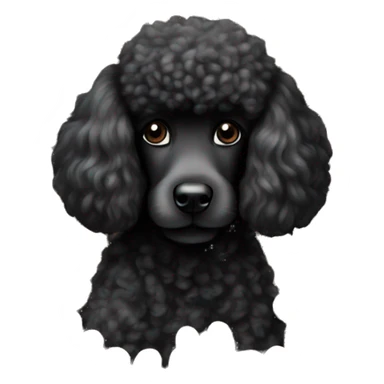 Black poodle surrounded by beans sticker