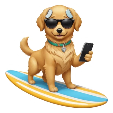 Dog surfing while texting sticker