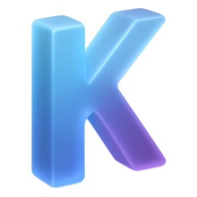 the letter K with a fancy colorful gradient for the color with blue and purple sticker