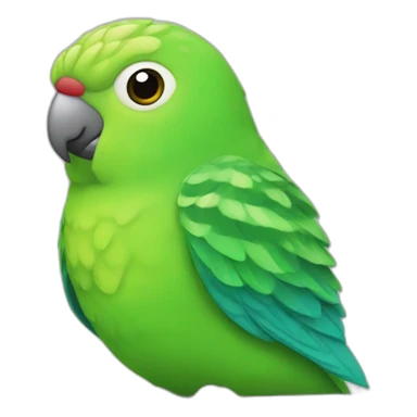 chubby green and striped parakeet sticker