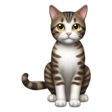 european cat with dark pinstripe tabby color and dark brownwool sticker