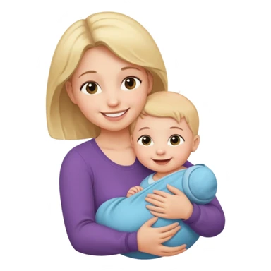 Draw an baby being hold by mother sticker