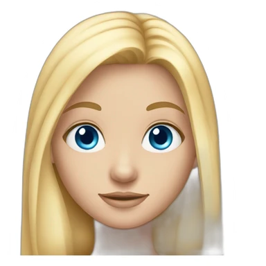 girl with long blond hair and big blue eyes sticker