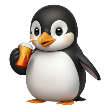 pinguino che mangia McDonald's  sticker