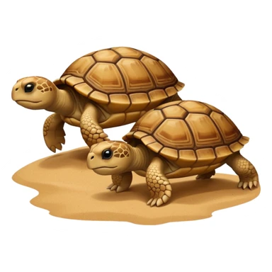2 land turtles on the sand sticker