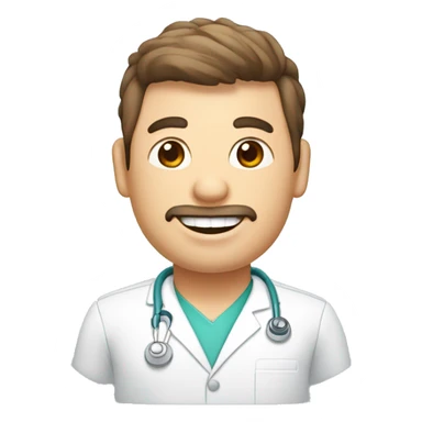 crea un avatar de un dentista gordito de medio cuerpo sticker