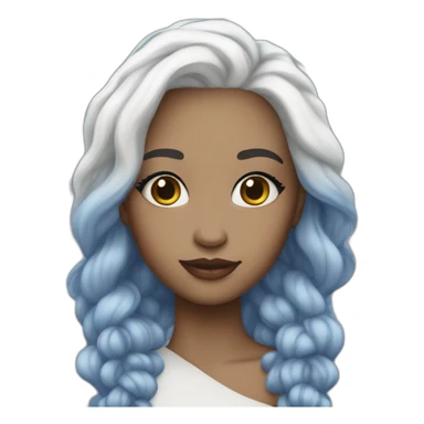 Vanessa Carlysle blue skin and white hair color sticker