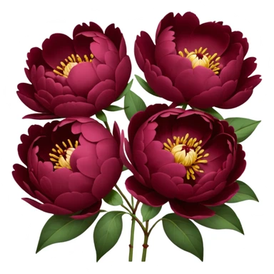 Close Burgundy peonies bouquet  sticker