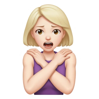 woman arms crossed choking screaming sticker