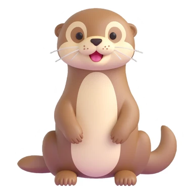 cream color otter, simple and cute, clear features sticker